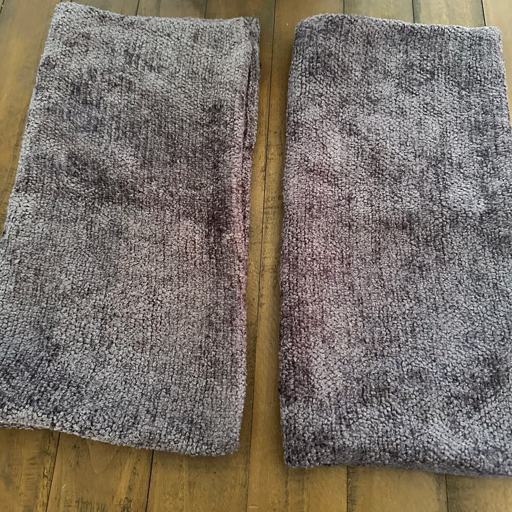 Pottery Barn Set of 2 Chenille Pillow Covers 17x17 Zipper Eggplant Purple